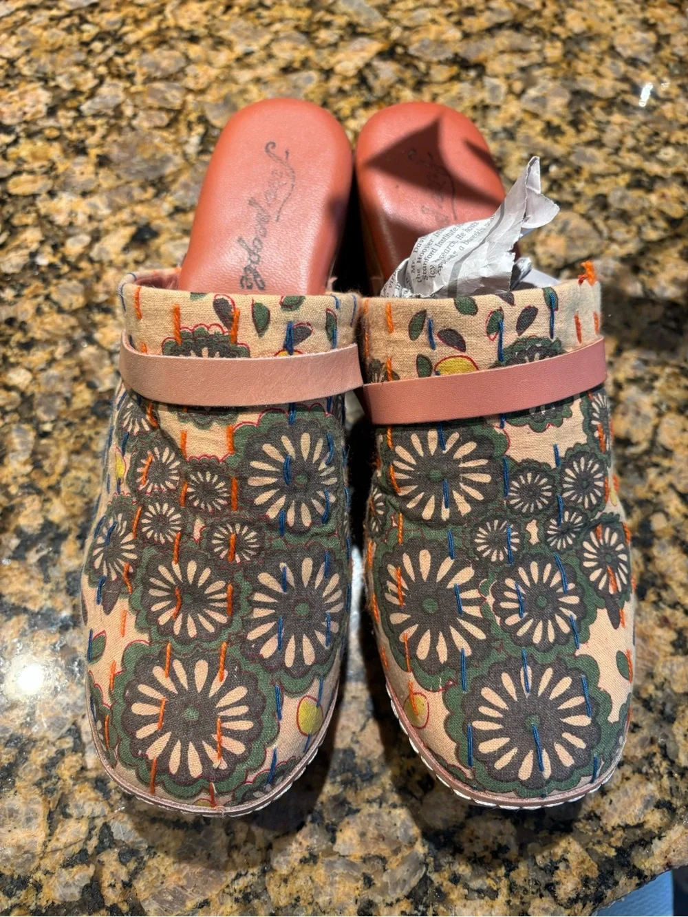 Free People Bohemian Patterned Slip-On Mules - Picture 1 of 8